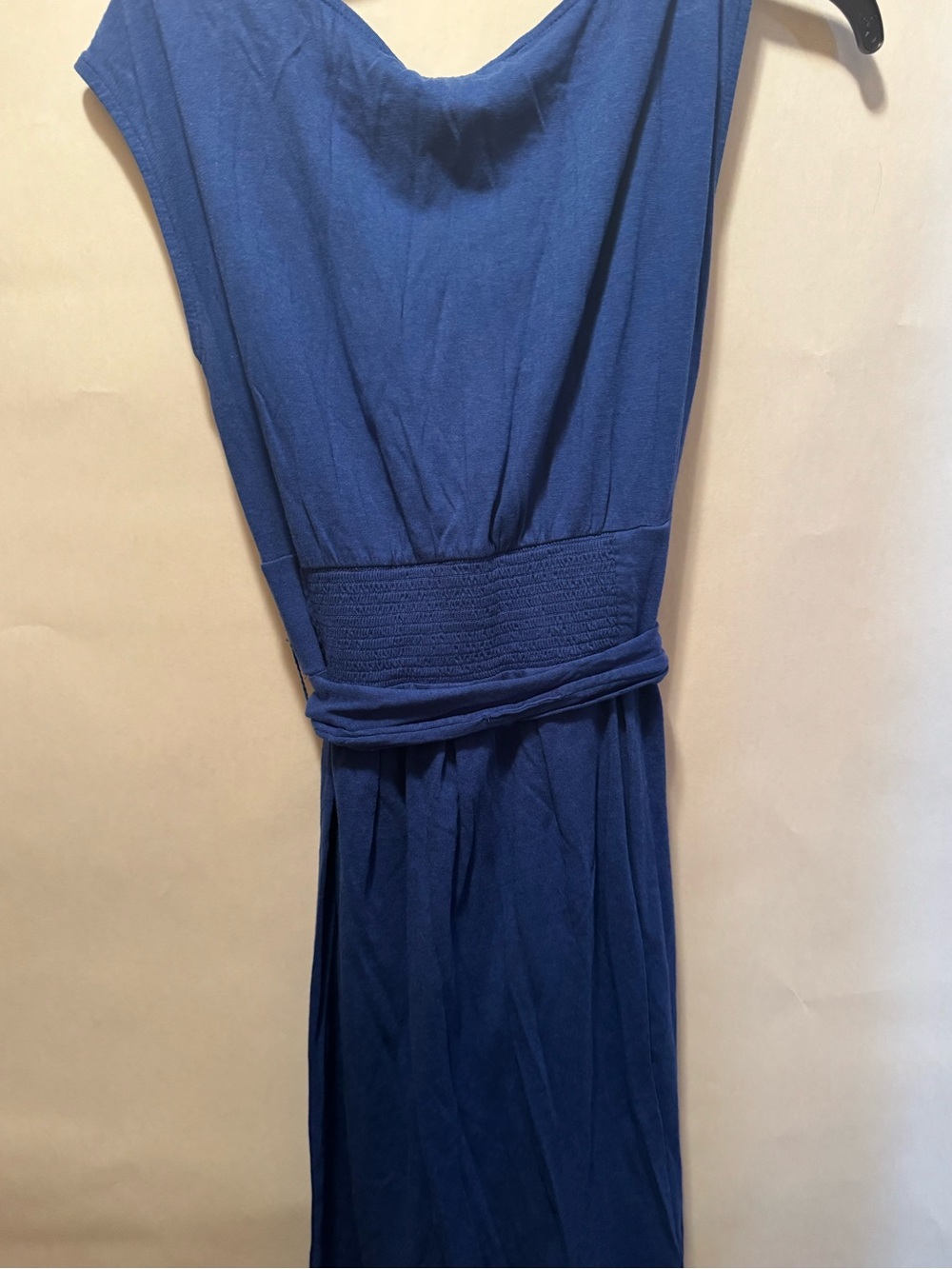 LOFT Sleeveless Wrap-Style Midi Dress in Royal Blue - Picture 4 of 7
